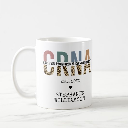 Mug Infirmière anesthésiste certifiée CRNA personnalis (Gauche)