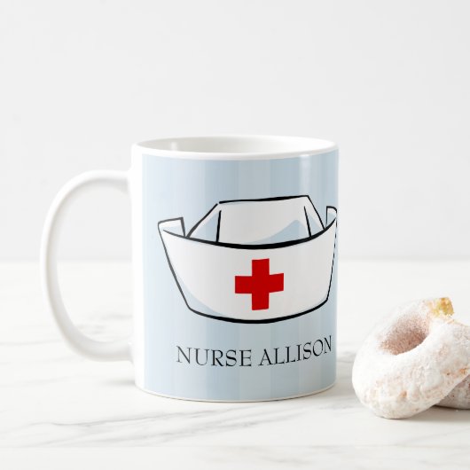 Mug Infirmière Appréciation Ajouter un nom (Avec donut)