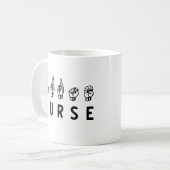 Mug Infirmière ASL langue des signes main Nurse Grad R (Devant gauche)