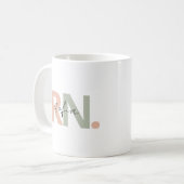 Mug infirmière autorisée RN personnalisée calligraphie (Devant gauche)