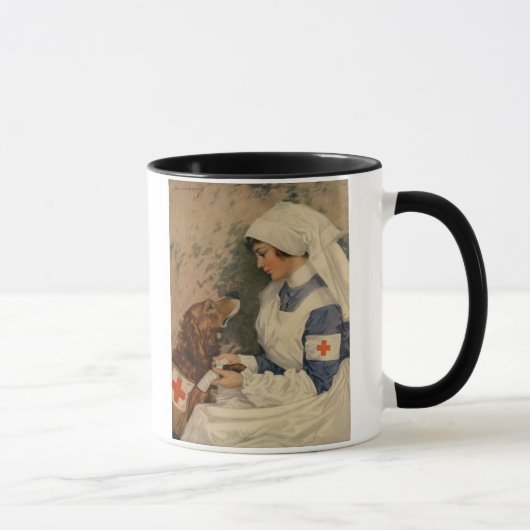 Mug Infirmière avec le golden retriever 1917 WW1 (Droite)