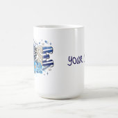 Mug Infirmière bleu audacieux motif animal, fleurs (Centre)