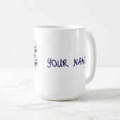 Mug Infirmière bleu audacieux motif animal, fleurs (Devant droit)