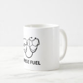 Mug Infirmière Carburant Caféine Molécule Stéthoscope  (Devant droit)