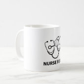 Mug Infirmière Carburant Caféine Molécule Stéthoscope  (Devant gauche)