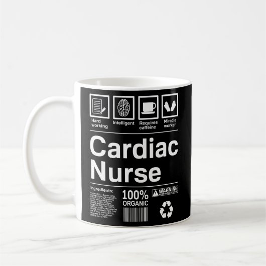 Mug Infirmière cardiaque Soins infirmiers cardiaques (Gauche)