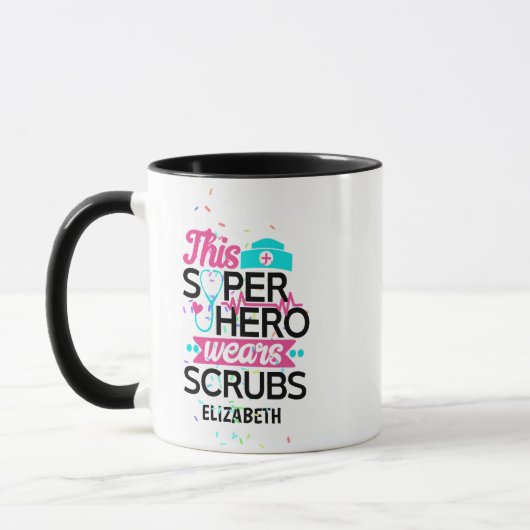 Mug Infirmière - Ce Superhéros Porte Des Écrans - Ajou (Gauche)