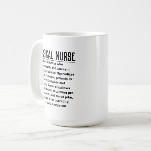 Mug Infirmière chirurgicale (Devant gauche)