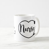 Mug Infirmière Coeur cadeau personnalisé (Devant droit)