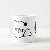 Mug Infirmière Coeur cadeau personnalisé (Devant gauche)