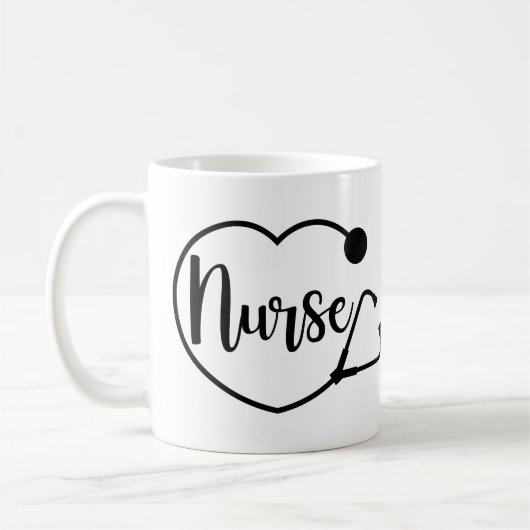 Mug Infirmière Coeur cadeau personnalisé (Gauche)