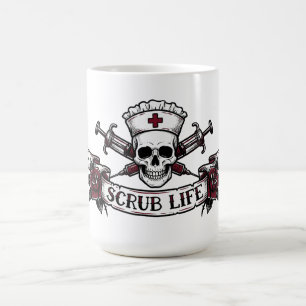 Mug Infirmière crâne tatouage extrême Vie de blouse