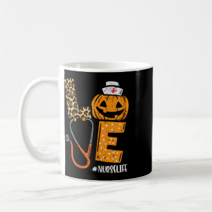 Mug Infirmière d'amour Citrouille Léopard Automne Hall