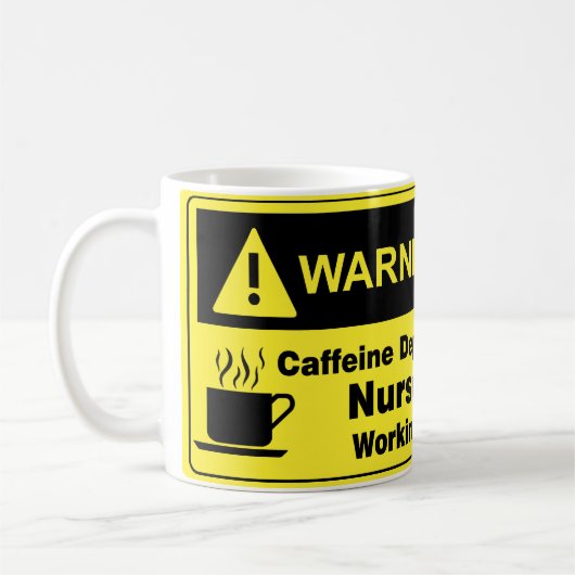 Mug Infirmière d'avertissement de caféine (Gauche)