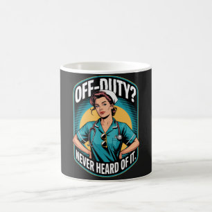 Mug Infirmière de bande dessinée vintage : Jamais ente