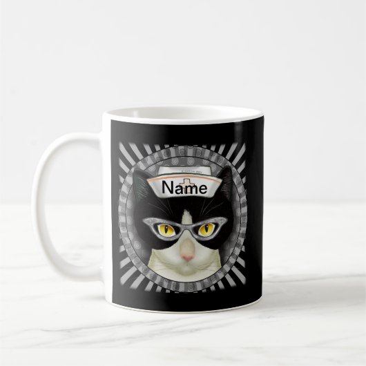 Mug infirmière de chat de Tuxedo (Gauche)