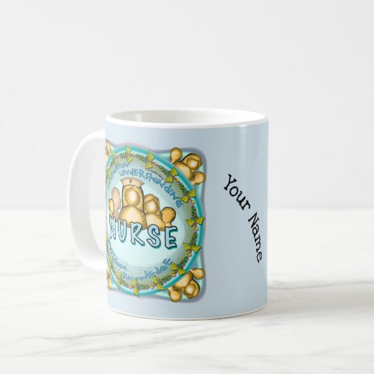 Mug Infirmière de la devise arc-en-ciel (Devant gauche)
