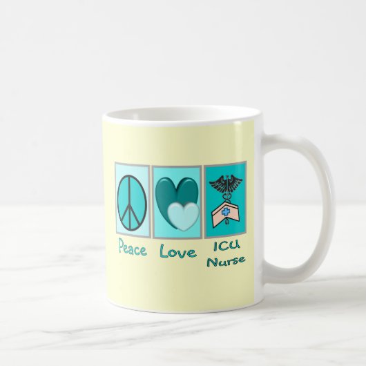 Mug Infirmière de l'amour ICU de paix (Droite)