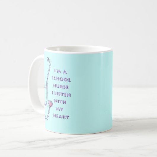 Mug Infirmière de l'école de coeur Stethoscope (Devant gauche)