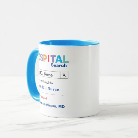 Mug Infirmière de l'ICU de Funny Custom Hospital (Devant gauche)