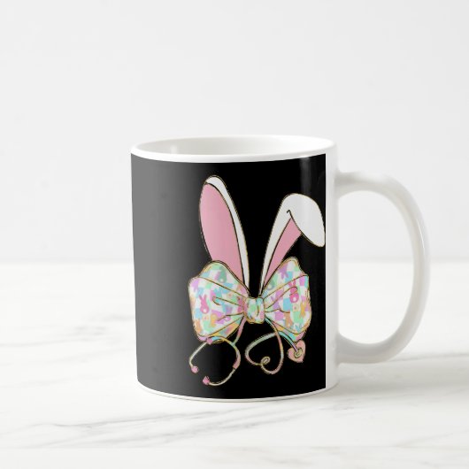 Mug Infirmière de Pâques Coquette Arc Stéthoscope Lapi (Droite)