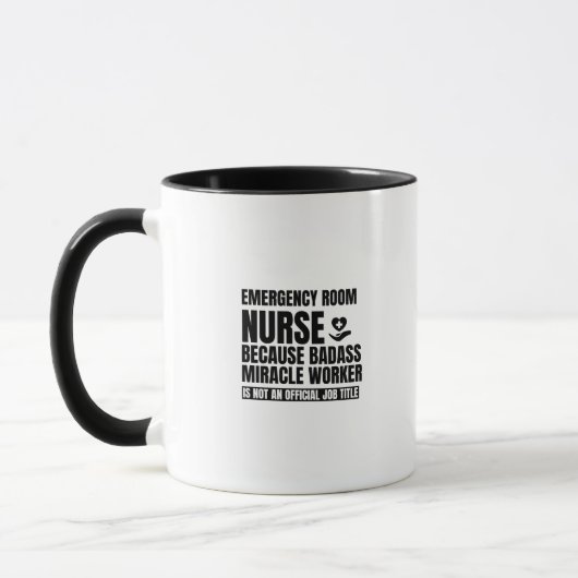 Mug Infirmière de salle d'urgence parce que travailleu (Gauche)