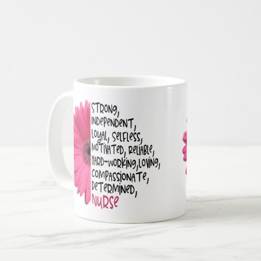 Mug Infirmière Définition Faisceau rose Travailleur es (Devant gauche)