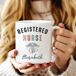 Mug Infirmière diplômée Diplôme personnalisé de Retr