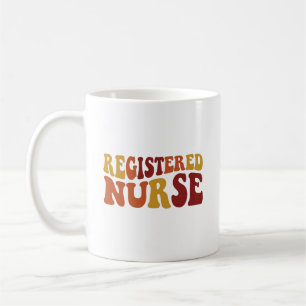 Mug Infirmière Diplômée Personnalisée Typographie Rétr