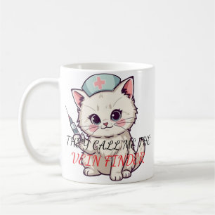 Mug Infirmière Drôle Chat Trouveur de Veines Personnal