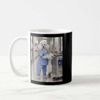 Mug Infirmière drôle chien médical vintage animal carr