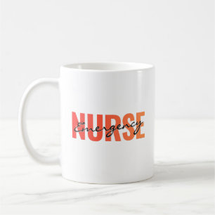 Mug Infirmière d'urgence Life Gras Typographie