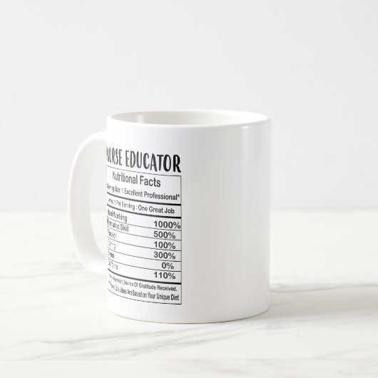 Mug Infirmière éducatrice valeur nutritive 11oz Café M (Devant gauche)