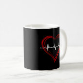 Mug Infirmière Ekg Heartbeat Love Cardiogramme Hollow  (Devant droit)