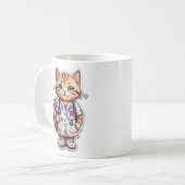Mug Infirmière en cardiologie du chat mou (Devant gauche)