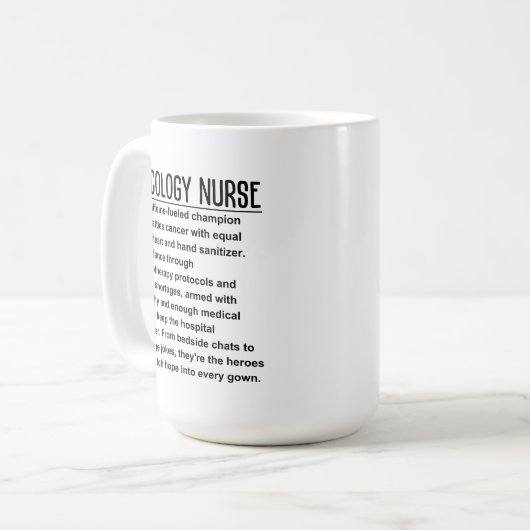 Mug Infirmière en oncologie (Devant gauche)