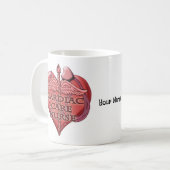 Mug Infirmière en soins cardiaques Caducée (Devant gauche)