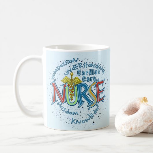 Mug Infirmière en soins cardiaques devise (Avec donut)