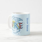 Mug Infirmière en soins cardiaques devise (Devant gauche)