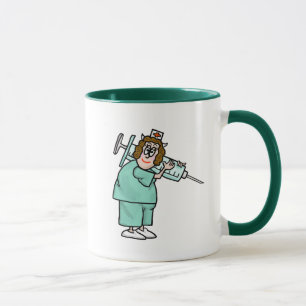 Mug Infirmière En Tenue Chirurgicale Avec Grosse Serin