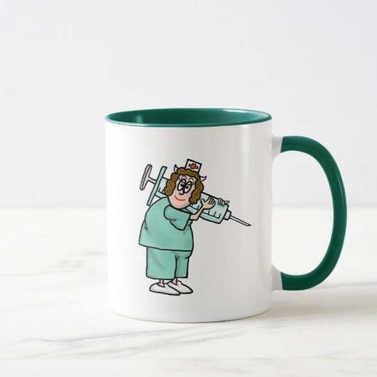 Mug Infirmière En Tenue Chirurgicale Avec Grosse Serin (Droite)