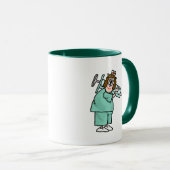 Mug Infirmière En Tenue Chirurgicale Avec Grosse Serin (Devant droit)