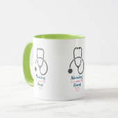 Mug Infirmière est une oeuvre de Heart Saying avec Ste (Devant gauche)