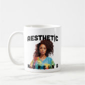 Mug infirmière esthétique noire nom personnalisé rn ca (Gauche)