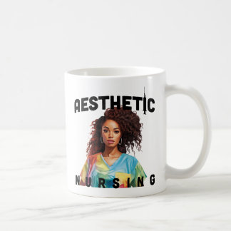 Mug infirmière esthétique noire nom personnalisé rn ca