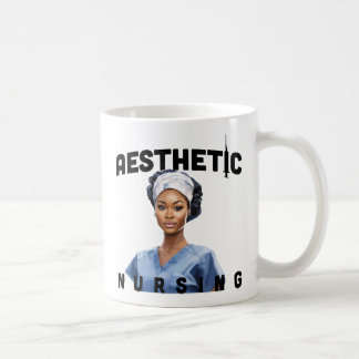 Mug infirmière esthétique noire nom personnalisé rn ca