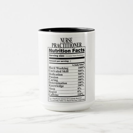 Mug Infirmière et praticienne Valeur nutritionnelle (Centre)