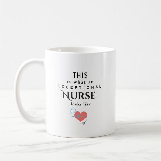 Mug Infirmière exceptionnelle Nom personnalisé Appréci (Gauche)