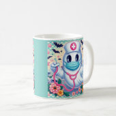 Mug Infirmière fantôme de dessin animé éffrayante : Ar (Devant droit)