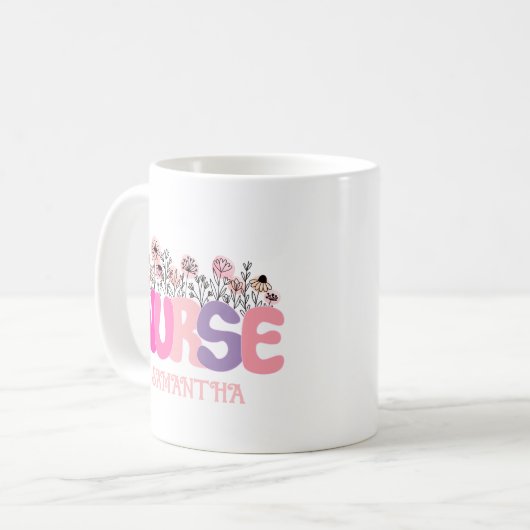 Mug Infirmière florale (Devant gauche)